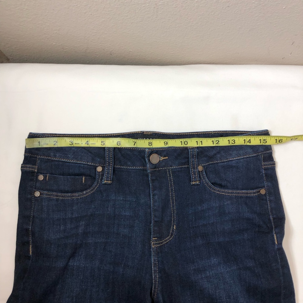 Liverpool The Crop Stretchy Dark Wash Slim Straight Mid Rise Jeans women's 8/29 - Picture 6 of 13